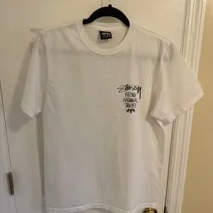 【STUSSY】 Tribe Stack T-Shirt White s_wp_646c1ed787a2f5ffb9ca72fc.webp